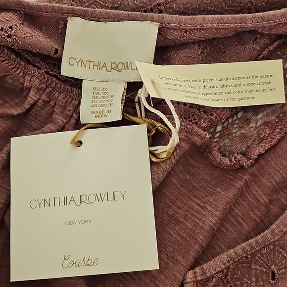 Cynthia Rowley Women's Dusty Rose 3/4 Sleeve Plus Size Tunic Top NWT 2x & 3x - Picture 11 of 13